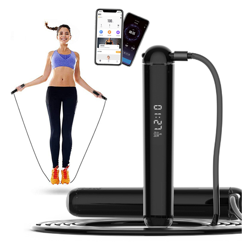 Corda de salto inteligente com logotipo do APP Corda de salto digital personalizada Velocidade de fitness Contagem de calorias