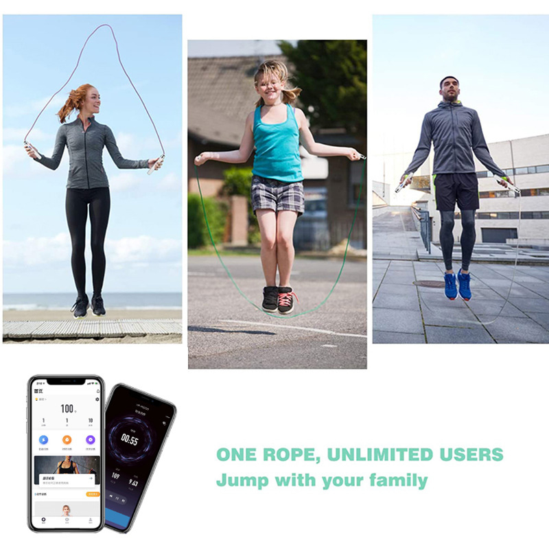 3M Velocidade ajustável Smart Digital PVC Jump Rope Smart Jump Rope Ajustável Exercício Caloricomentador