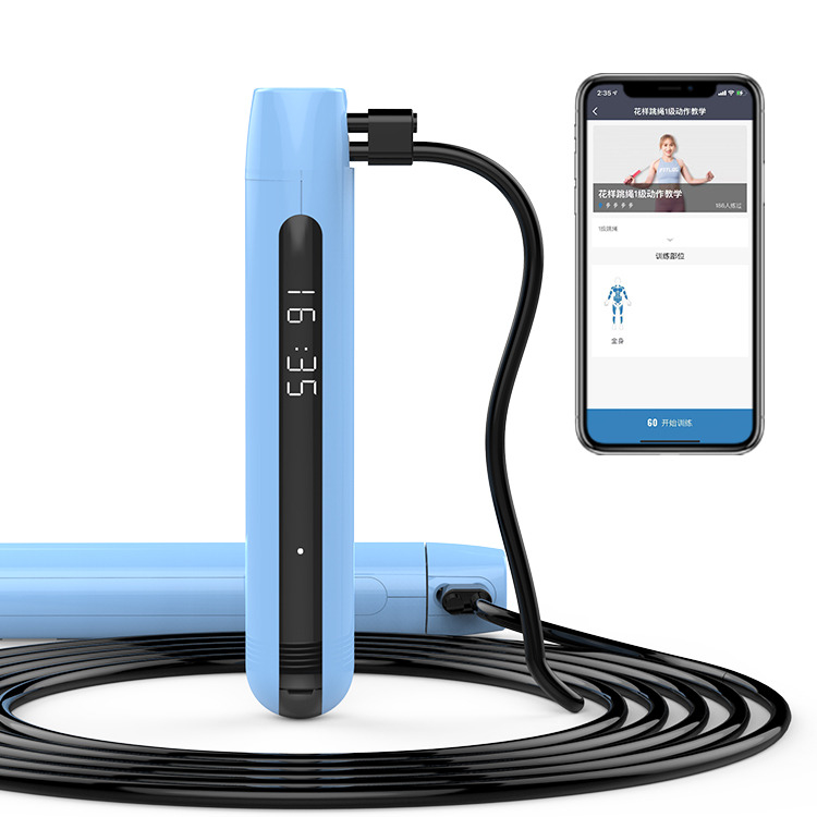 3M Velocidade ajustável Smart Digital PVC Jump Rope Smart Jump Rope Ajustável Exercício Caloricomentador
