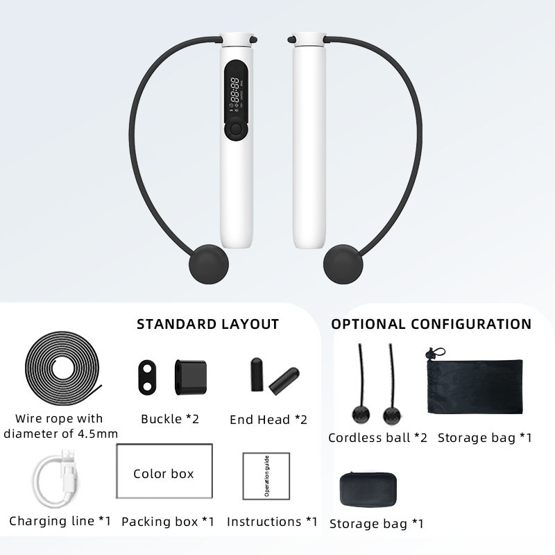 Bluetooth Cordless Jump Rope Especial de Contagem Interior Exercício de Fitness Para Perder Peso